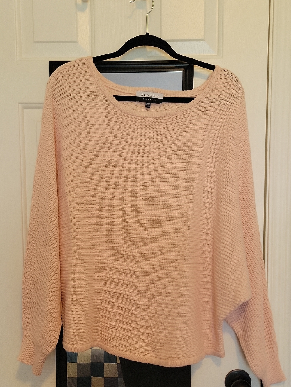 Eloquii Blush Pink Scoop Neck Knit Sweater Cotton
